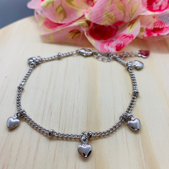 Sterling Silver 925 Heart Bracelet - Picture 2 of 5